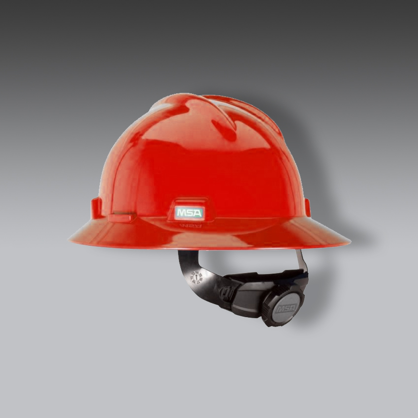 cascos para la seguridad industrial rojo de ala completa v gard modelo v guard marca msa