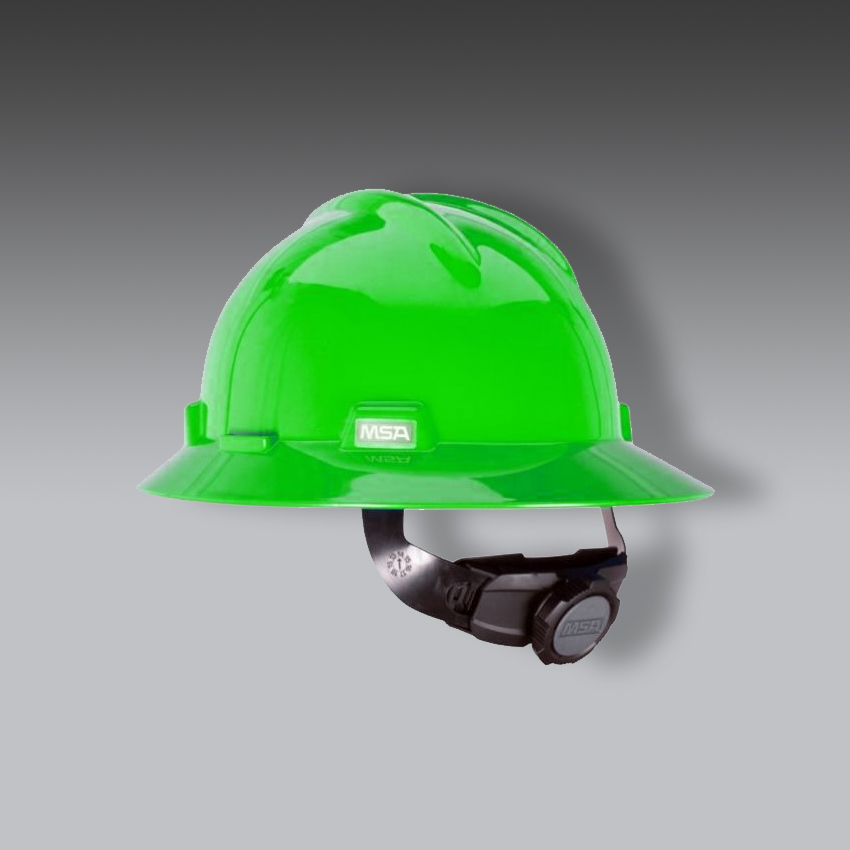 cascos para la seguridad industrial verde de ala completa v gard modelo v guard marca msa