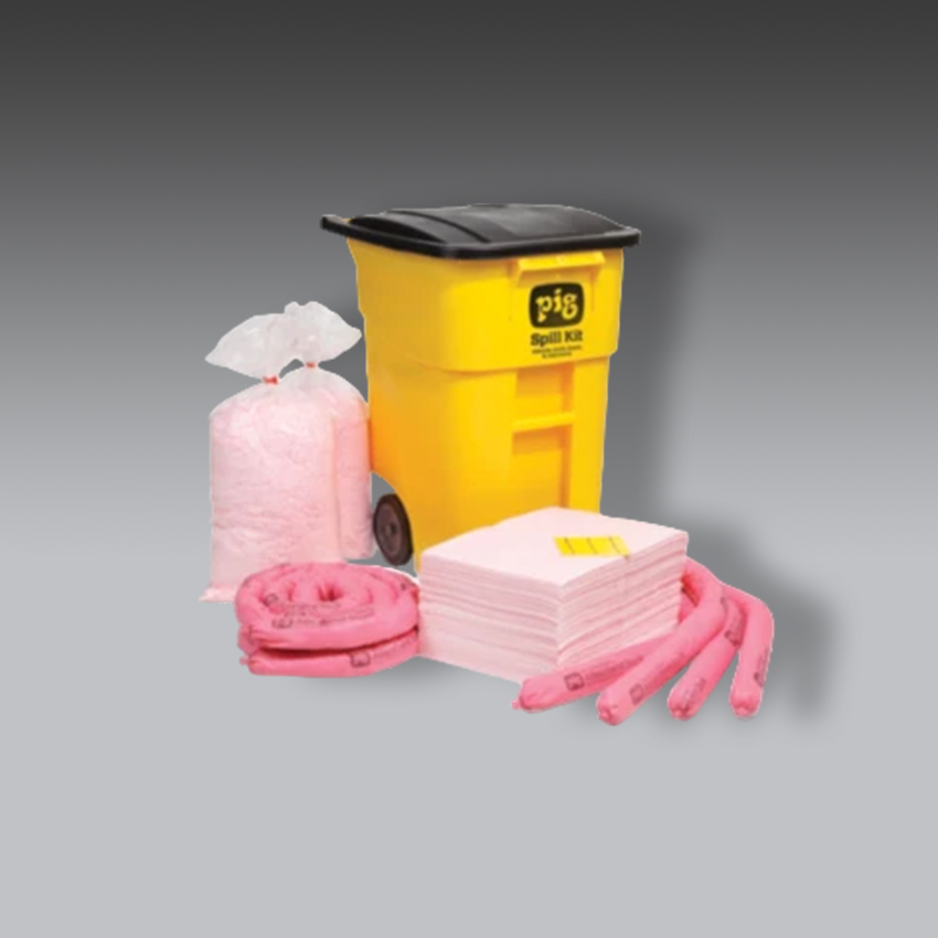 trajes para la seguridad industrial kit antiderrames pig hazmat en contenedor portatil grande modelo kit366 marca pig
