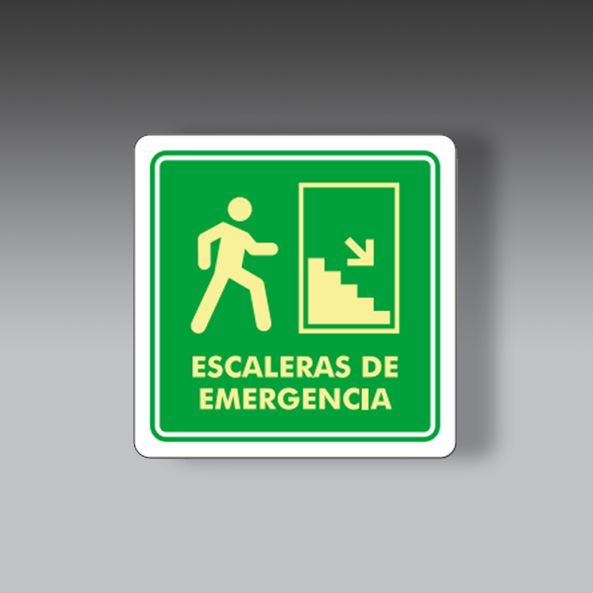 letreros para la seguridad industrial escalera de emergencia abajo modelo modelo 166 marca extinpar