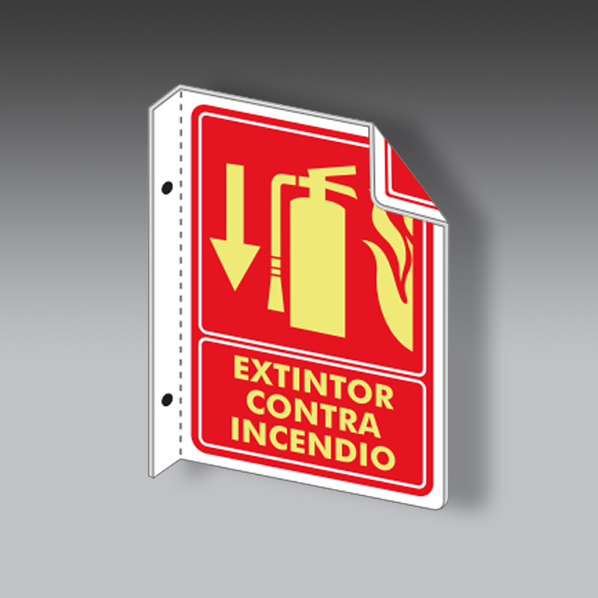 letreros para la seguridad industrial extintor contra incendio tipo bandera modelo modelo 52 marca extinpar