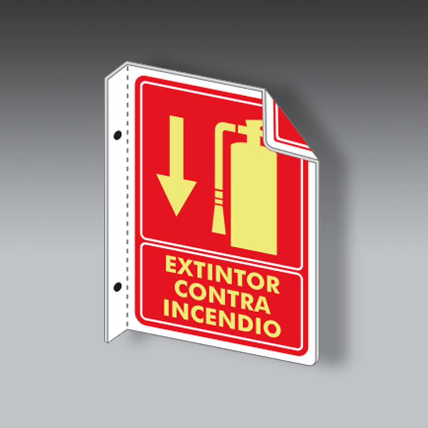 letreros para la seguridad industrial extintor contra incendio tipo bandera modelo modelo 8 marca extinpar