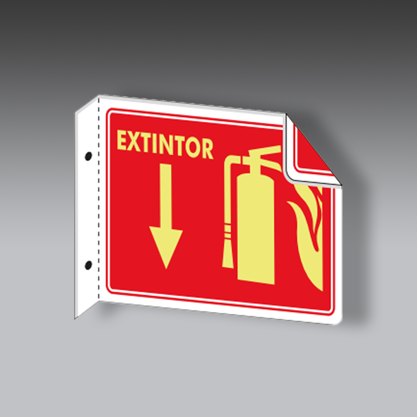 letreros para la seguridad industrial extintor tipo bandera modelo modelo 50 marca extinpar