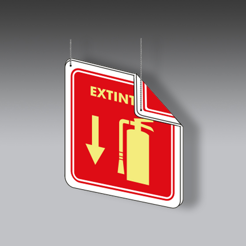 letreros para la seguridad industrial extintor tipo colgante doble vista modelo modelo 4 marca extinpar