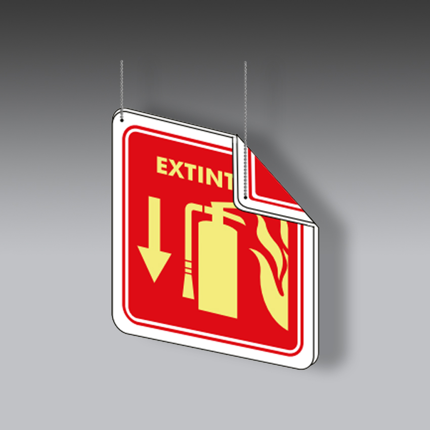 letreros para la seguridad industrial extintor tipo colgante doble vista modelo modelo 48 marca extinpar