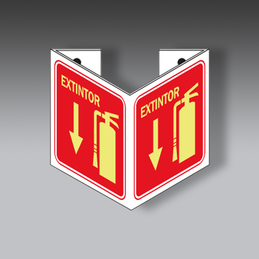 letreros para la seguridad industrial extintor tipo omnidireccional 15x15cm modelo modelo 3 marca extinpar