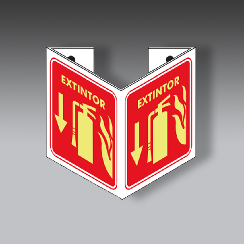 letreros para la seguridad industrial extintor tipo omnidireccional 15x15cm modelo modelo 47 marca extinpar