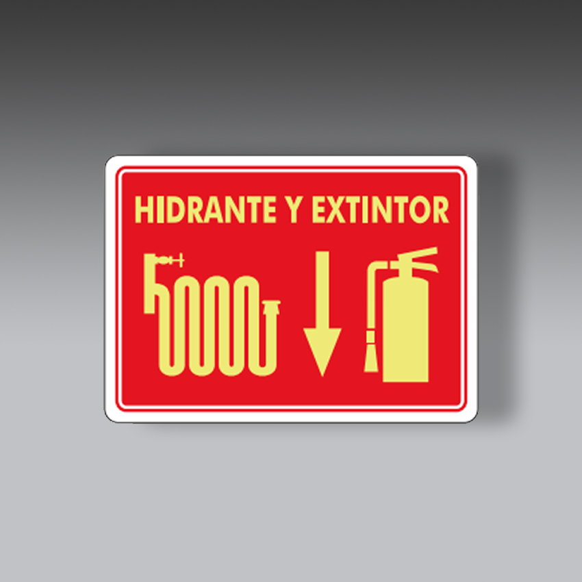 letreros para la seguridad industrial hidrante y extintor modelo modelo 16 marca extinpar