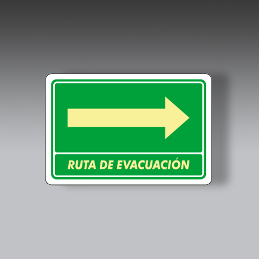 letreros para la seguridad industrial ruta de evacuacion derecha 20x30cm modelo modelo 130 marca extinpar