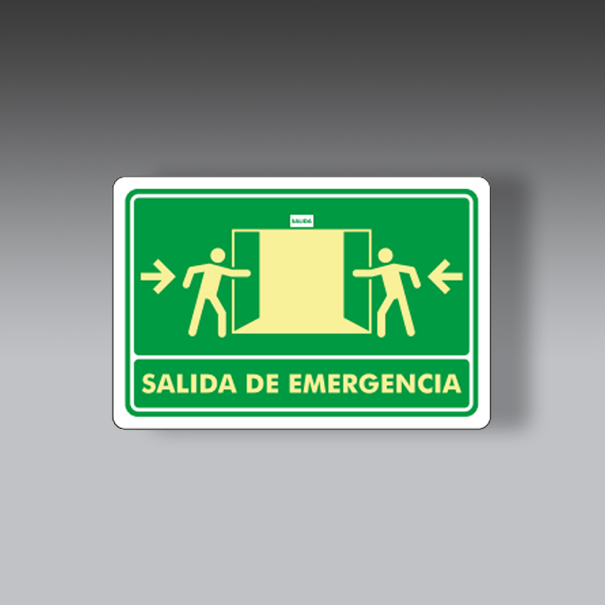 letreros para la seguridad industrial salida de emergencia 20x40cm modelo modelo 182 marca extinpar