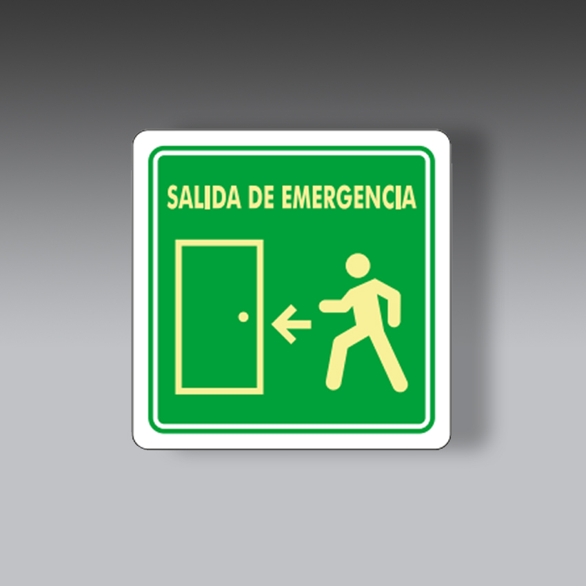 letreros para la seguridad industrial salida de emergencia puerta 15x15cm modelo modelo 101 marca extinpar