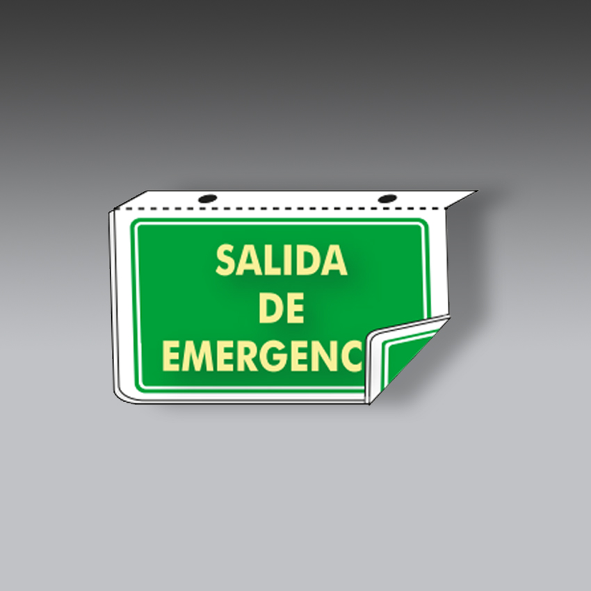 letreros para la seguridad industrial salida de emergencia tipo plafon modelo modelo 108 marca extinpar