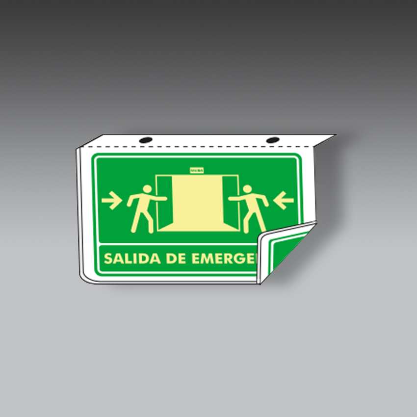 letreros para la seguridad industrial salida de emergencia tipo plafon modelo modelo 184 marca extinpar