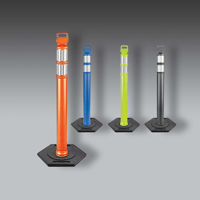 senalamientos viales para la seguridad industrial poste delimitador con base y led   45 pulgadas modelo h 3759 marca uline