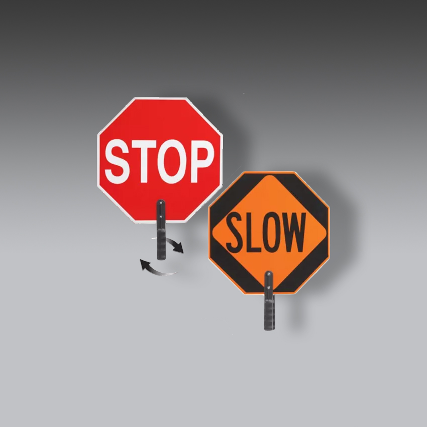 senalamientos viales para la seguridad industrial senalamiento vial de mano stop slow modelo h 4587 marca uline